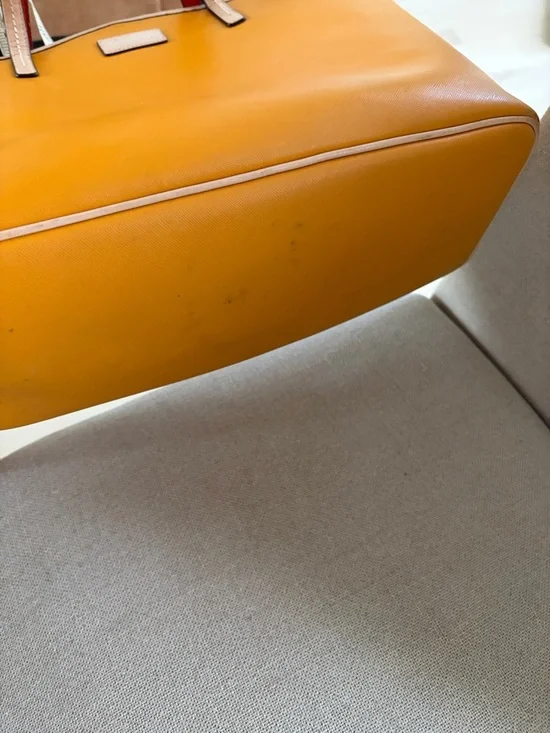 coach park metro shoulder tote bag f24341 pumpkin yellow sarifiano leather - Picture 9 of 14